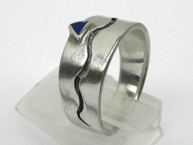 Anelli: Indianer Ring Silber 925 blauer Stein Dreieck Gr. 57 – Usato da Ermatingen venduto da Decovin 2
