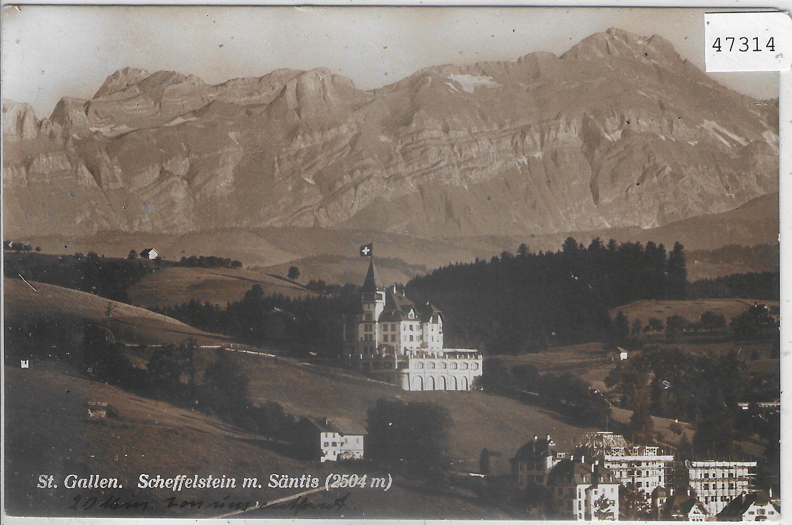 Cartoline postali: St. Gallen - Scheffelstein mit Säntis – Usato da Ettingen venduto da Kartenplanet
