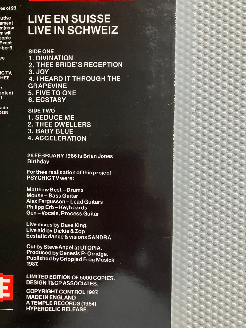 Dischi in vinile: Psychic TV – Usato da Aarwangen venduto da Jukebox3 4