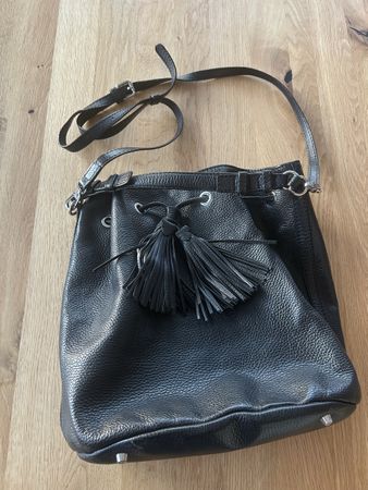 Abro Handtasche / Umhängetasche mit Quaste, Leder 👜