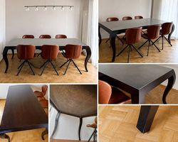 Esstisch, dunkles Holz, Masse LxBxH: 208/104/75 cm