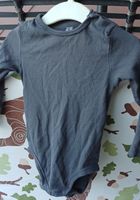 Body H&M Langarm Dunkelgrau Grösse 74