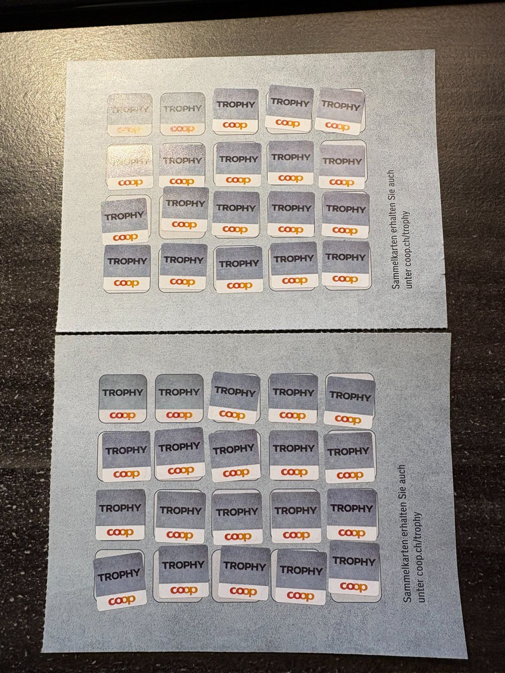 Coop Timbres & points: 2 volle Coop Trophy Karten – Neuf (Voir description) à Mühleberg par cupra80