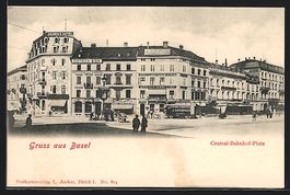 Basel, Central-Bahnhof-Platz mit Gehrig'