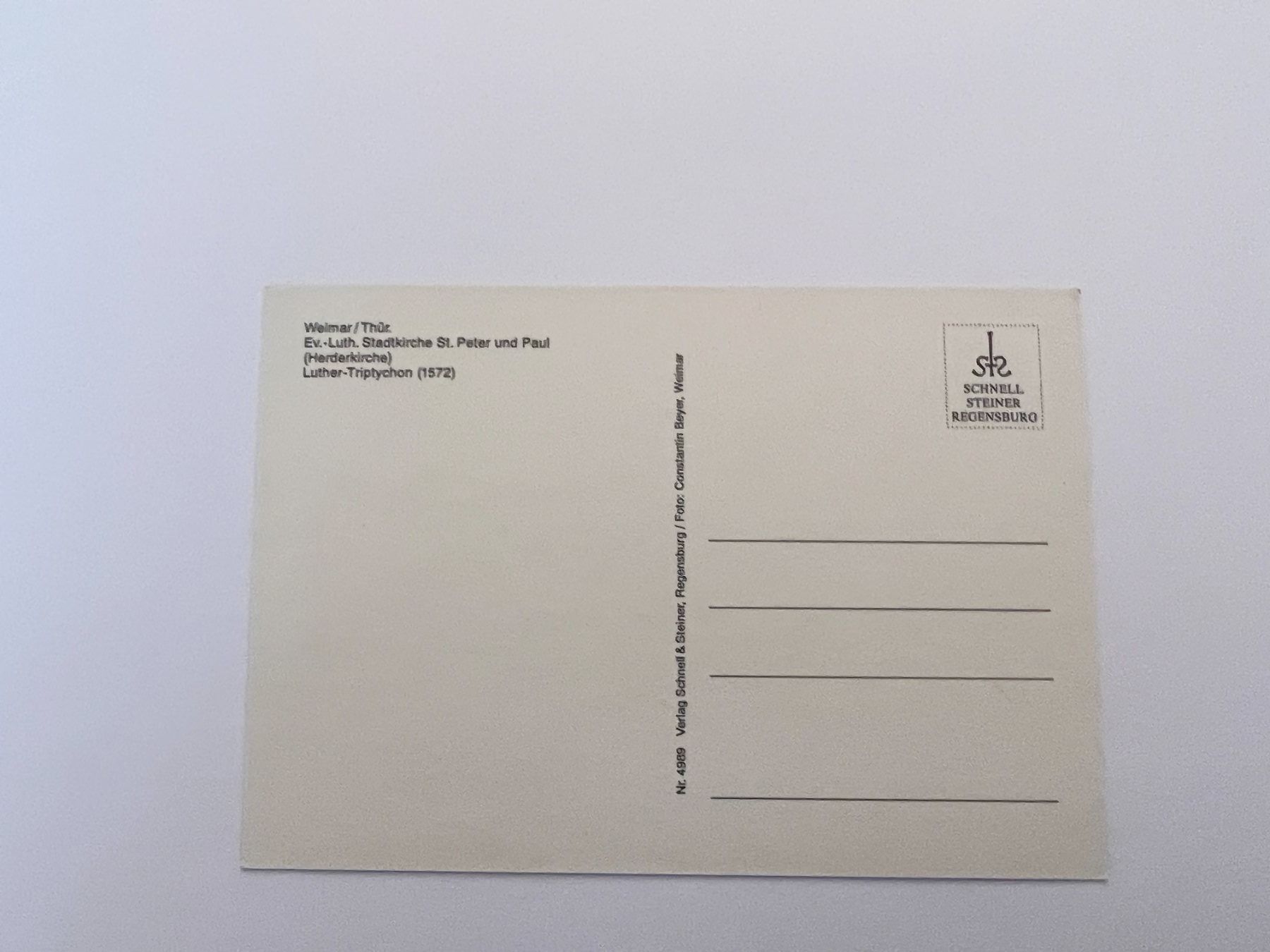 Cartoline postali: Postkarten Stadtkirche Sl. Peter und Paul Weimar – Usato da Riva san vitale venduto da abd_p86k 1