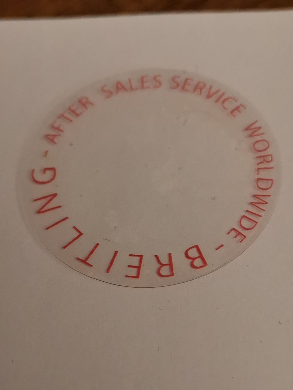 Sticker: Breitling Original Service Sticker 3 Stück – Usato da Rüti ZH venduto da bleibensiegesund