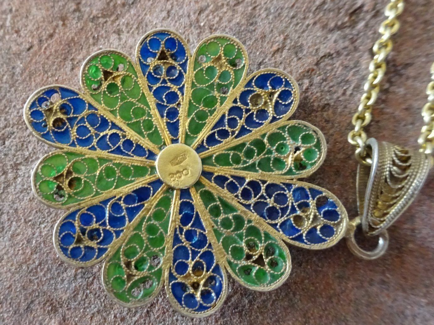 Catenine: Kette Filigran Emaille / 800 S vg. – Usato da Esslingen venduto da FetteSchnecke 8