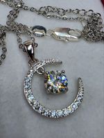Collier argent avec diamant de moissanite de 1 ct certifié