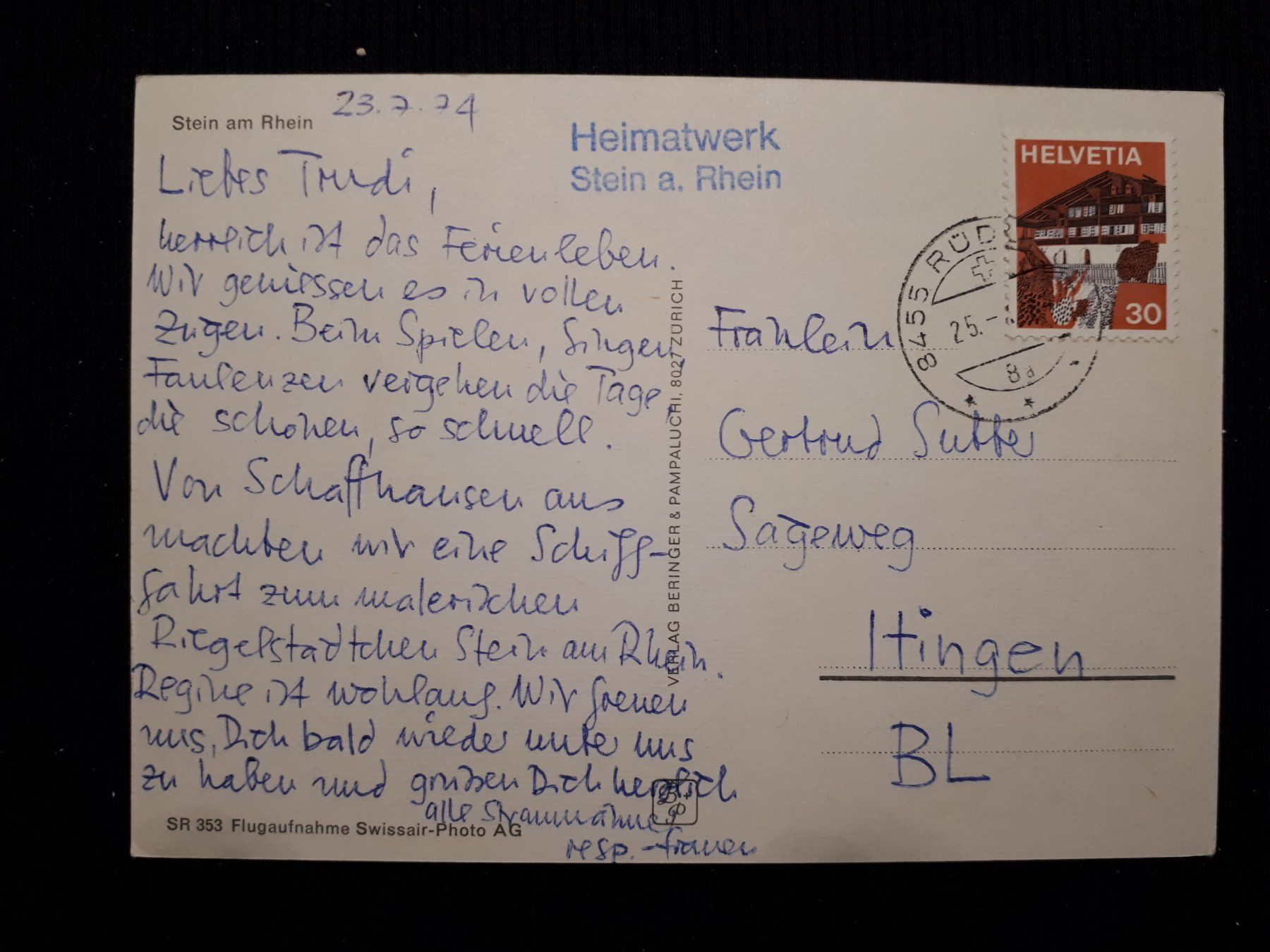 Ansichtskarten: STEIN AM RHEIN 1974 – Gebraucht aus Ponto Valentino von giorgia06 1