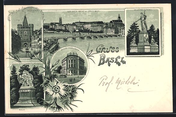 Ansichtskarten: Litho Basel, Handelsbank, Strassburger-D – Gebraucht aus Berlin von bartko-reher