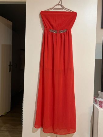 Elegantes langes Kleid rot von Zara Trafaluc Gr. S