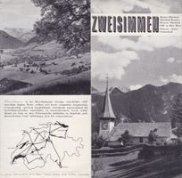 4-teiliger, doppelseitiger Faltprospekt ZWEISIMMEN, 1951