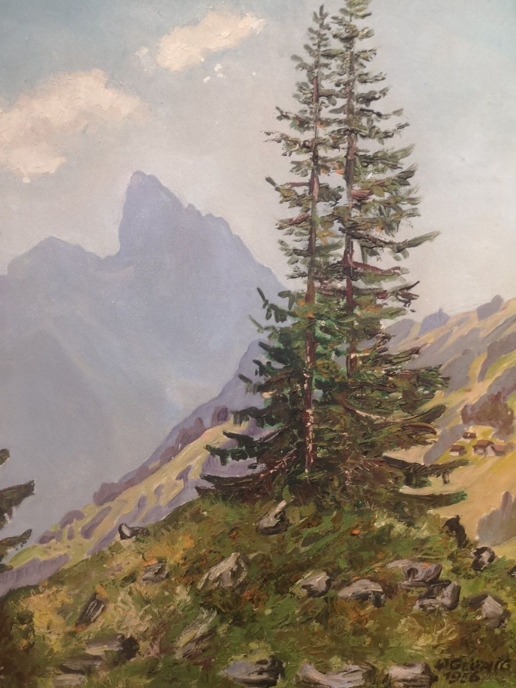 Dipinti: SIGNÉ ET DATÉ 1956 HUILE SUR PANNEAU – Usato da Genève venduto da Qanil77 2