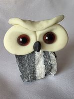 Eule Figur Naturstein Handgemacht und einzigartig 