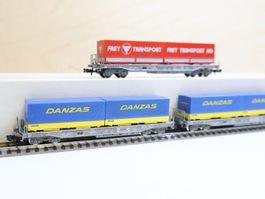 ROCO 3 x SBB HUPAC Wagen Set Frey/Danzas Spur N