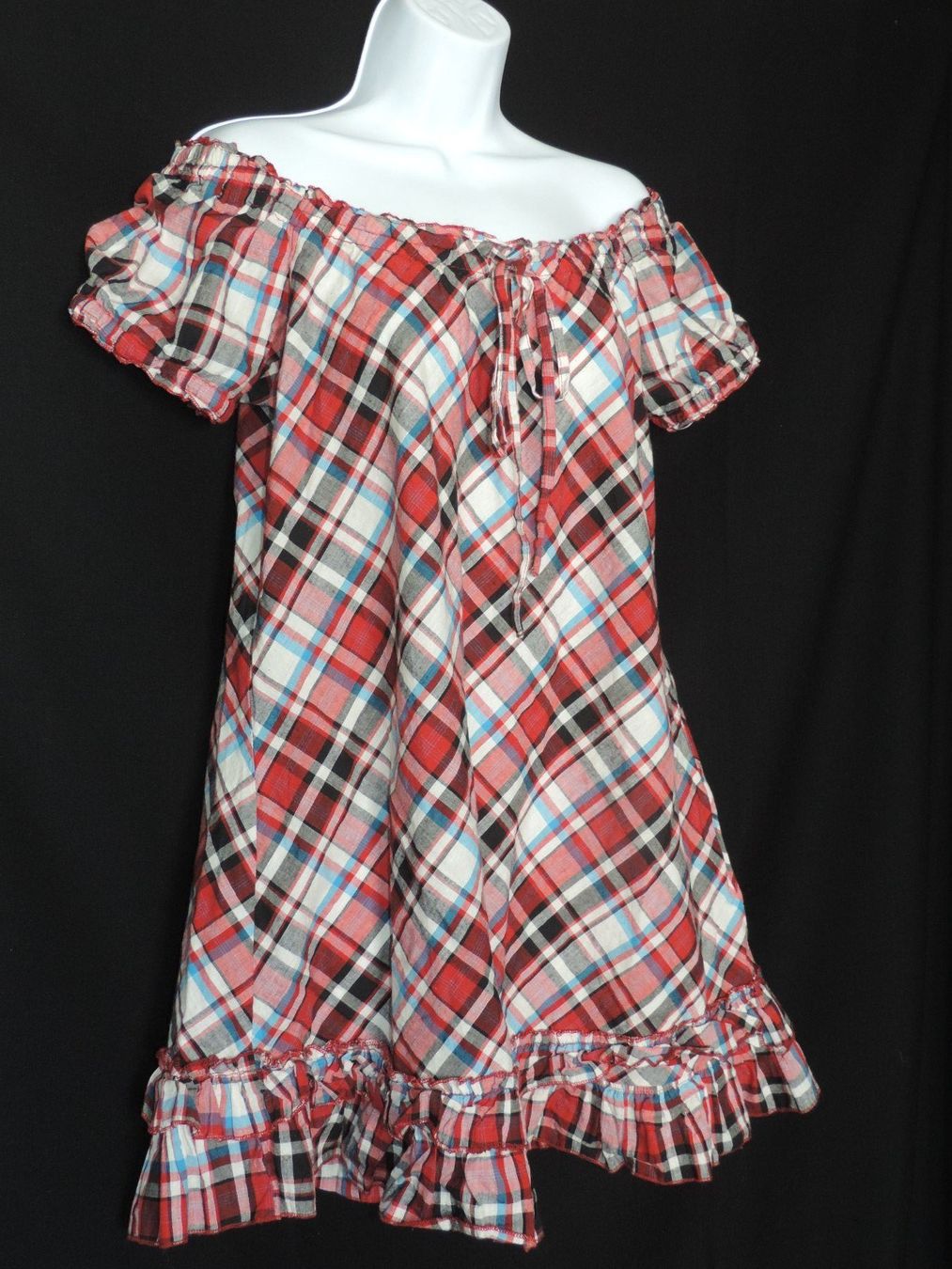 Kleider: robe à carreaux rouge et bleue – Gebraucht aus Genève von Axelle333