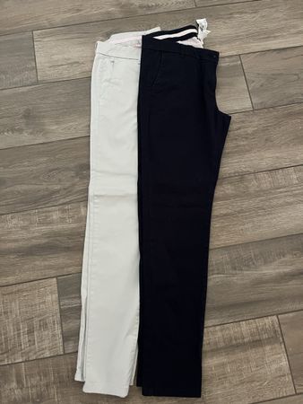 Pantaloni beige e blu, taglia L, dechatlon