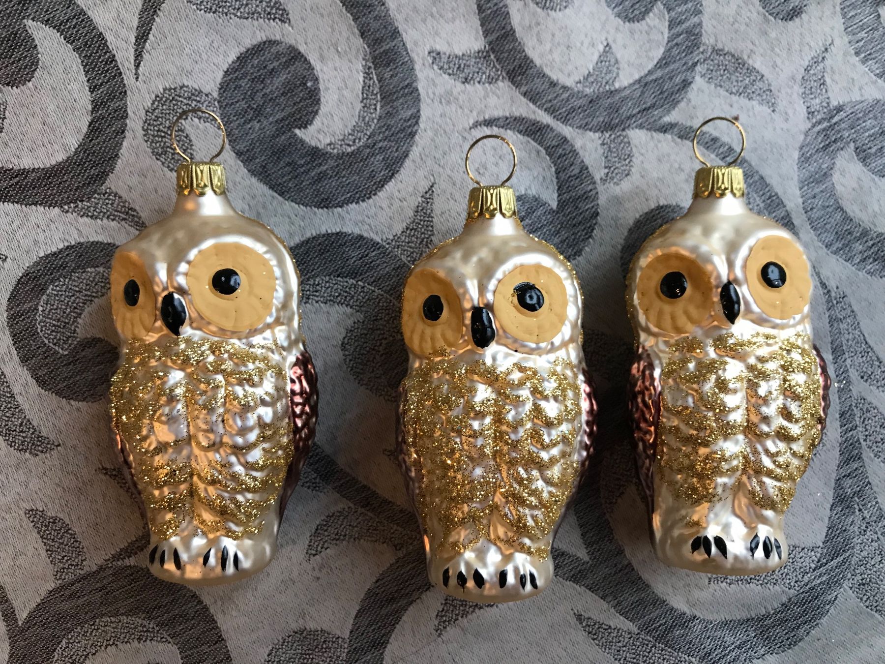 Tutte le decorazioni: 3 Eulen Eule Vogel Christbaumschmuck – Nuovo e nell'imballaggio originale da Alpnach Dorf venduto da marvo