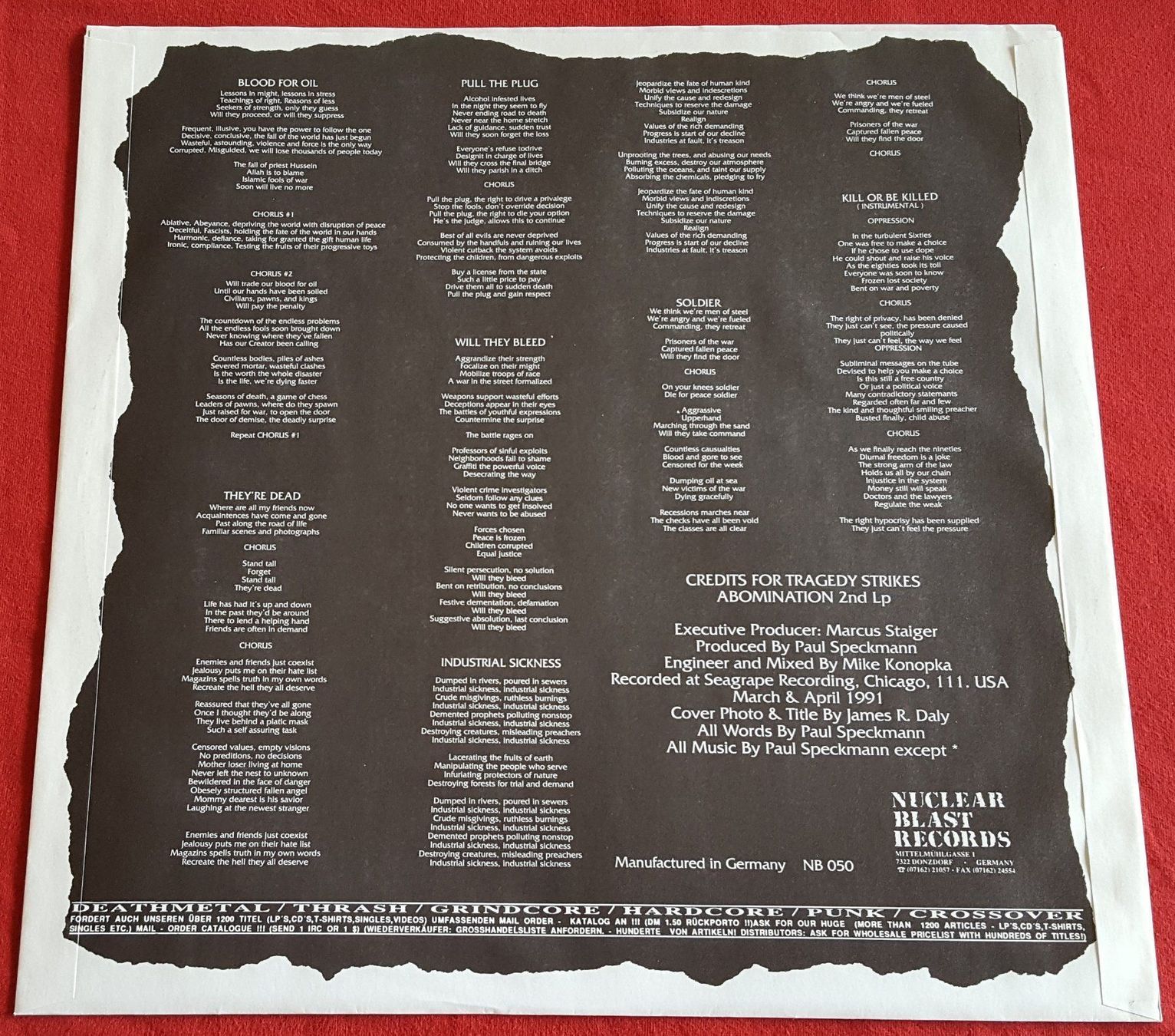 Dischi in vinile: Abomination - Tragedy Strikes - LP  1991 - OIS – Usato da Uster venduto da Zardodel 7