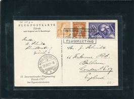 1927 Flugpostkarte Flugmeeting Zürich