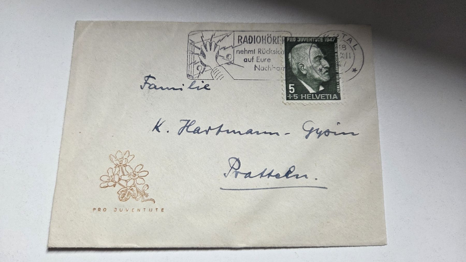 Alle Briefmarken: 1947 Pro Juventute Briefli – Gebraucht aus Arni AG von Moth68