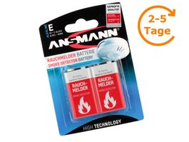 Batterie 9V 2x, für Rauchmelder, Ansmann