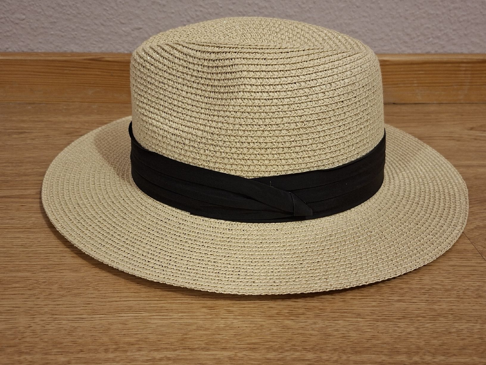 Copricapi, berretti & cappellini: Strohhut Beige mit Stoffband, Grösse M, 100% Papier – Nuovo (secondo la descrizione) da Egg b. Zürich venduto da kim_a5tx