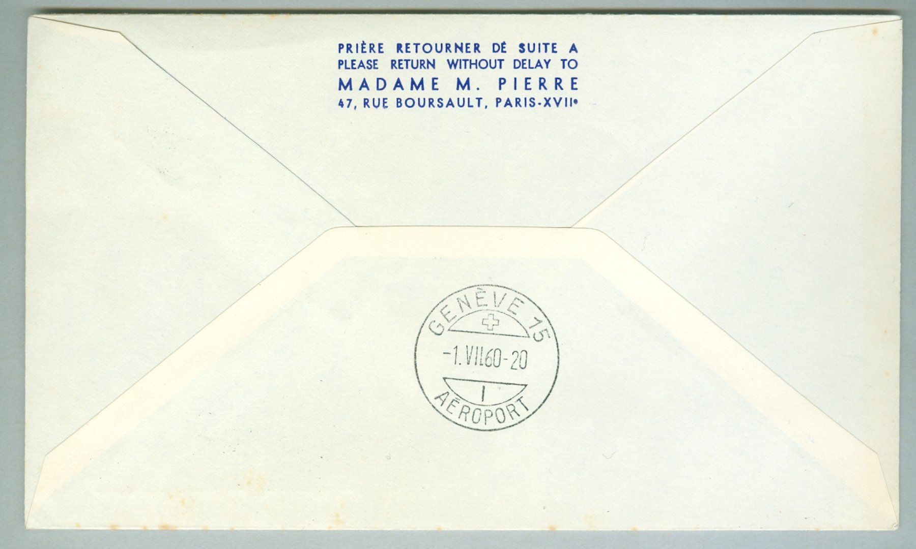 Alle Briefmarken: 1960 Frankreich Flugpost RF – Gebraucht aus Zürich von yago-rot 1