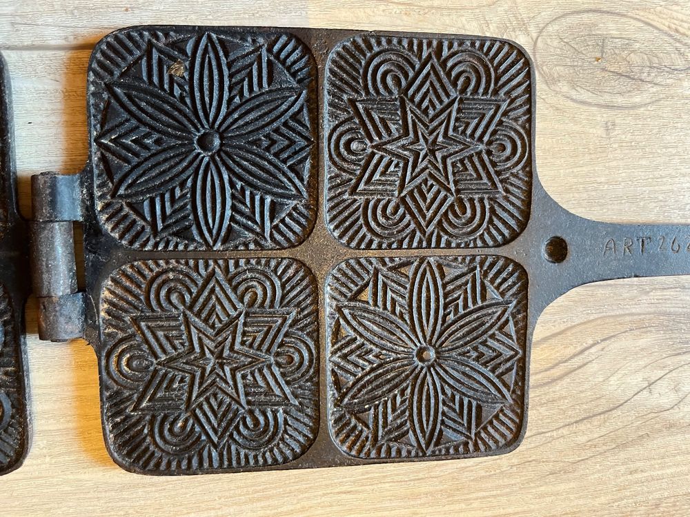 Sellon 24 Onlineshop - Waffeleisen Aus Gusseisen Herzförmige / Rechteckige Waffeln Grill Lagerfeuer