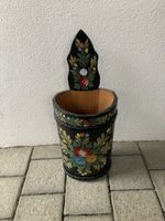Handbemalter Vintagetopf, Holz, Bauernmalerei,Top Zustand