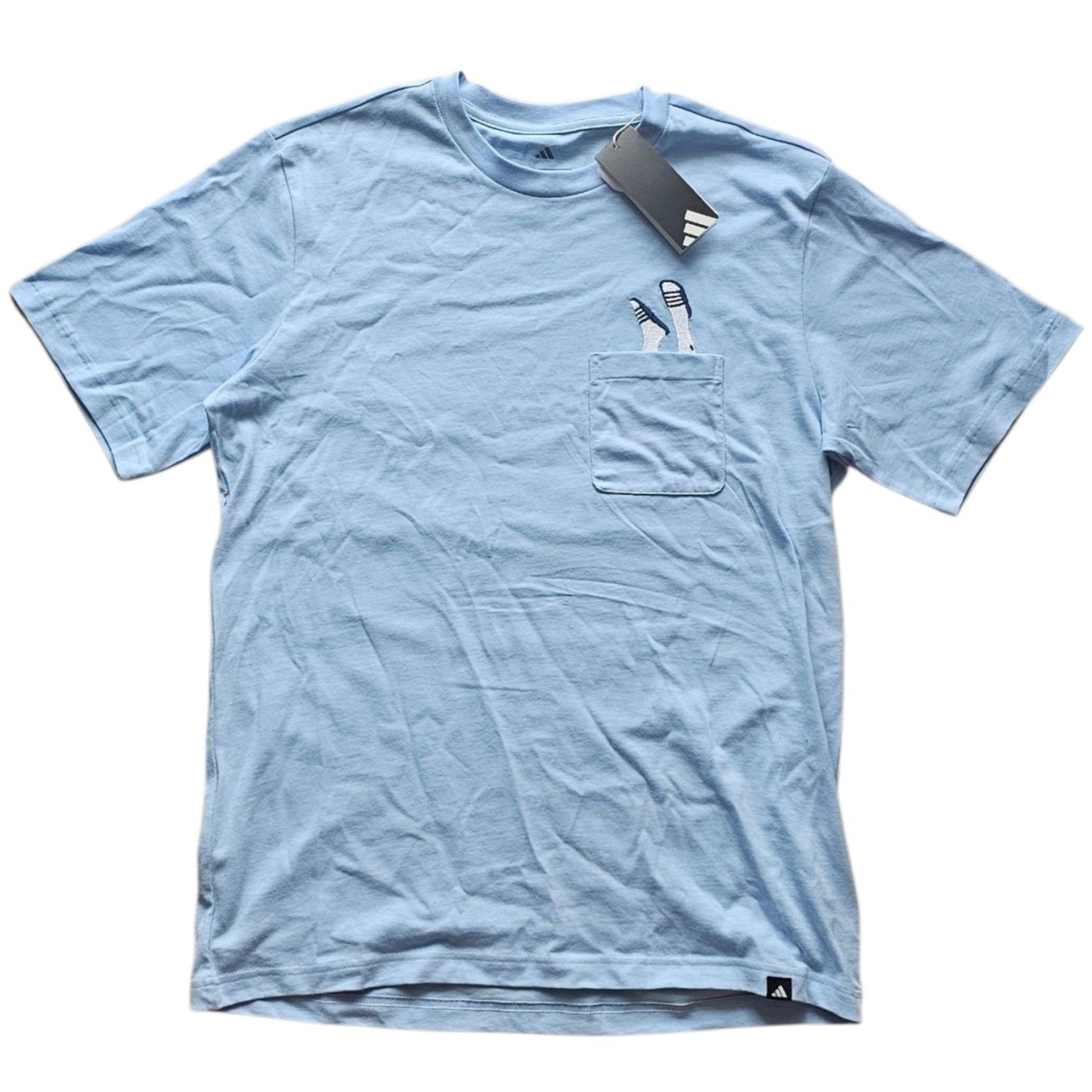 Adidas T-Shirts: Adidas T-Shirt Hellblau mit Brusttasche Gr. M – Neu (gemäss Beschreibung) aus Langenthal von SecondChanceShop