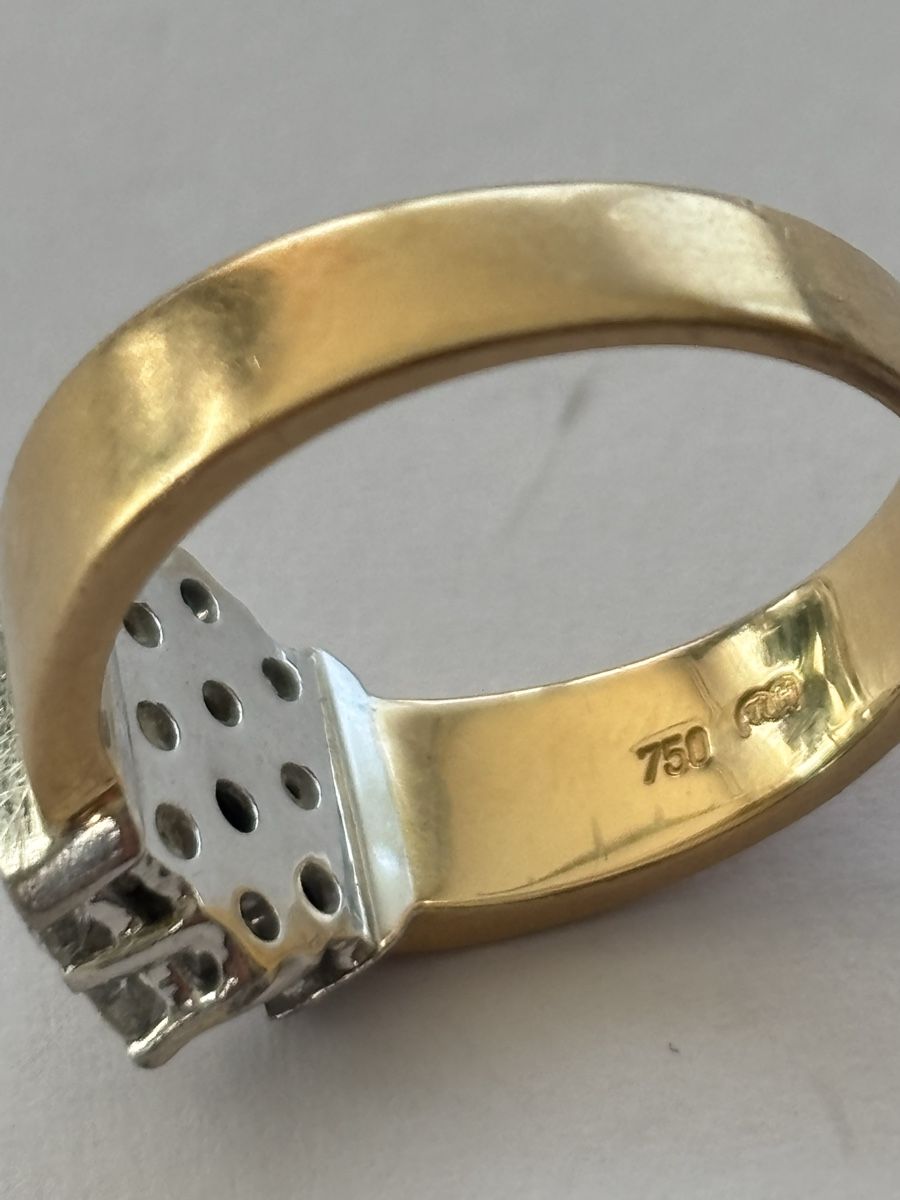 Anelli: Goldring mit Diamanten 18 Karat – Usato da Langnau am Albis venduto da flusspflege 5