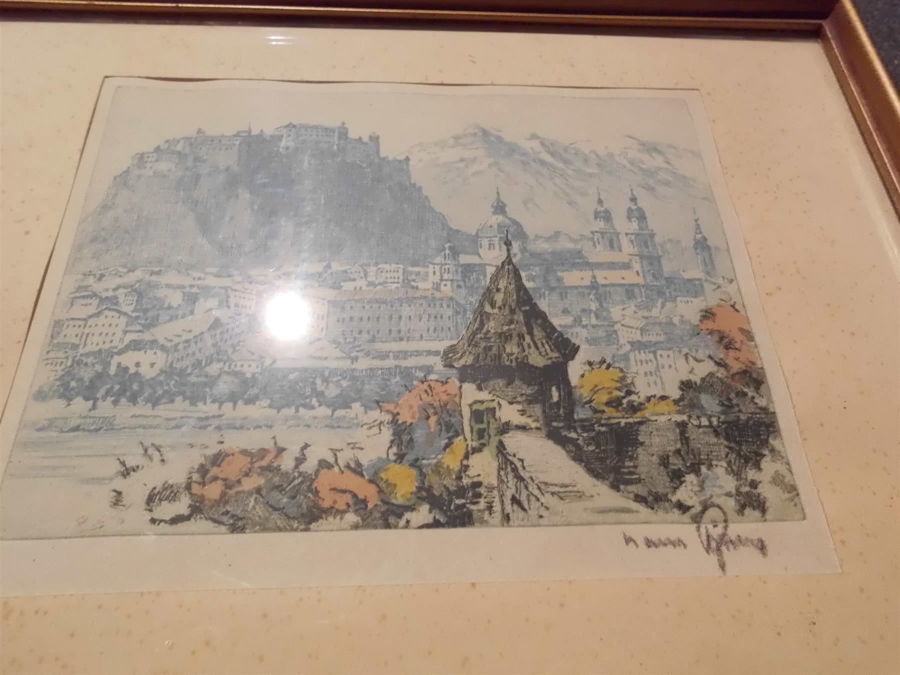 Poster & Bilder: Bild Stadt, goldener Rahmen – Gebraucht aus Zürich von abraxas1291 1