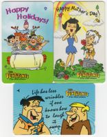 3 Familie Feuerstein Comic Telefonkarten aus Singapore