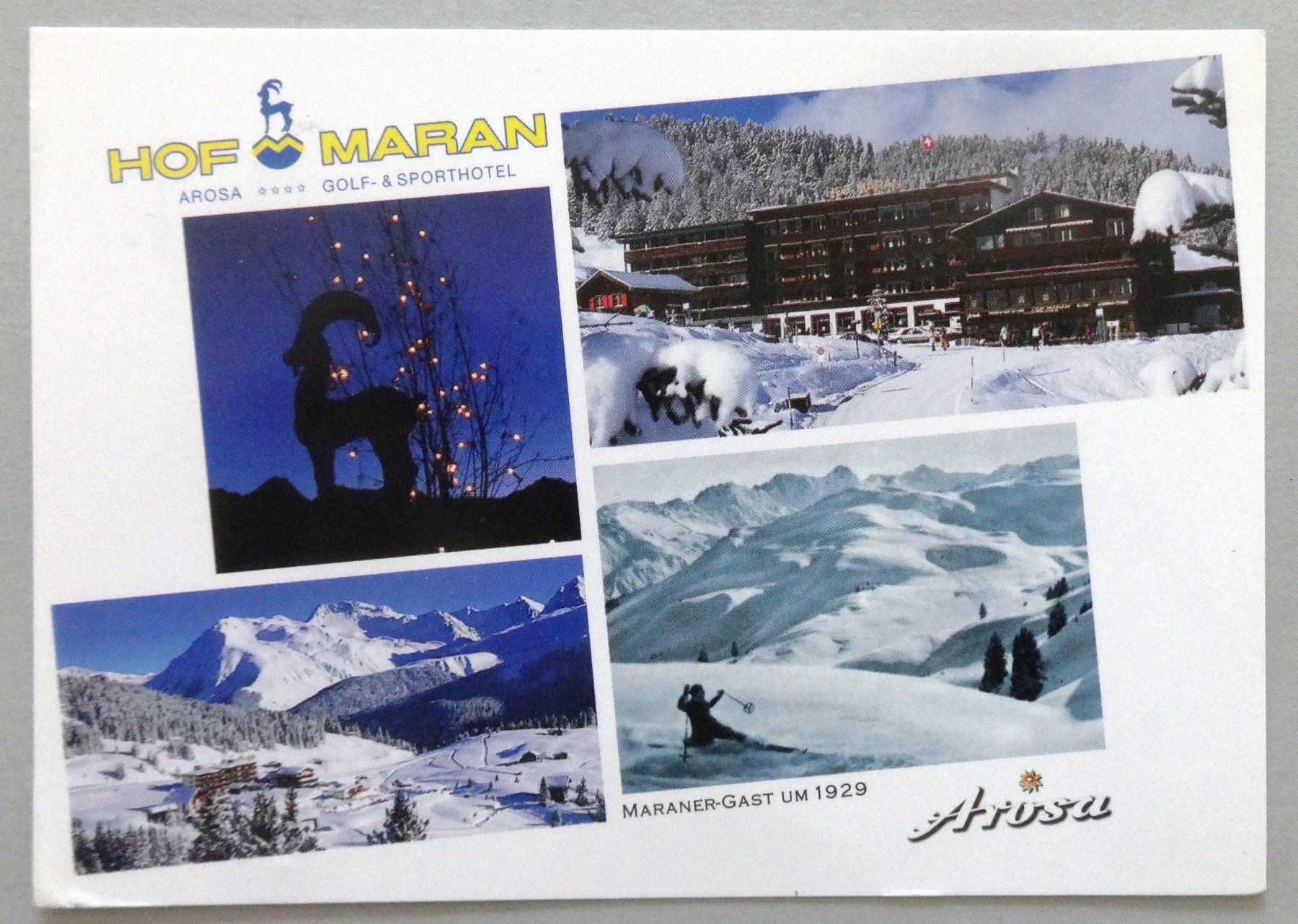 Ansichtskarten: Hotel Hof Maran, Arosa – Gebraucht aus Fétigny von Billy2miny