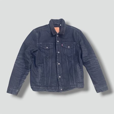 Levi Strauss black fluffy denim jacket