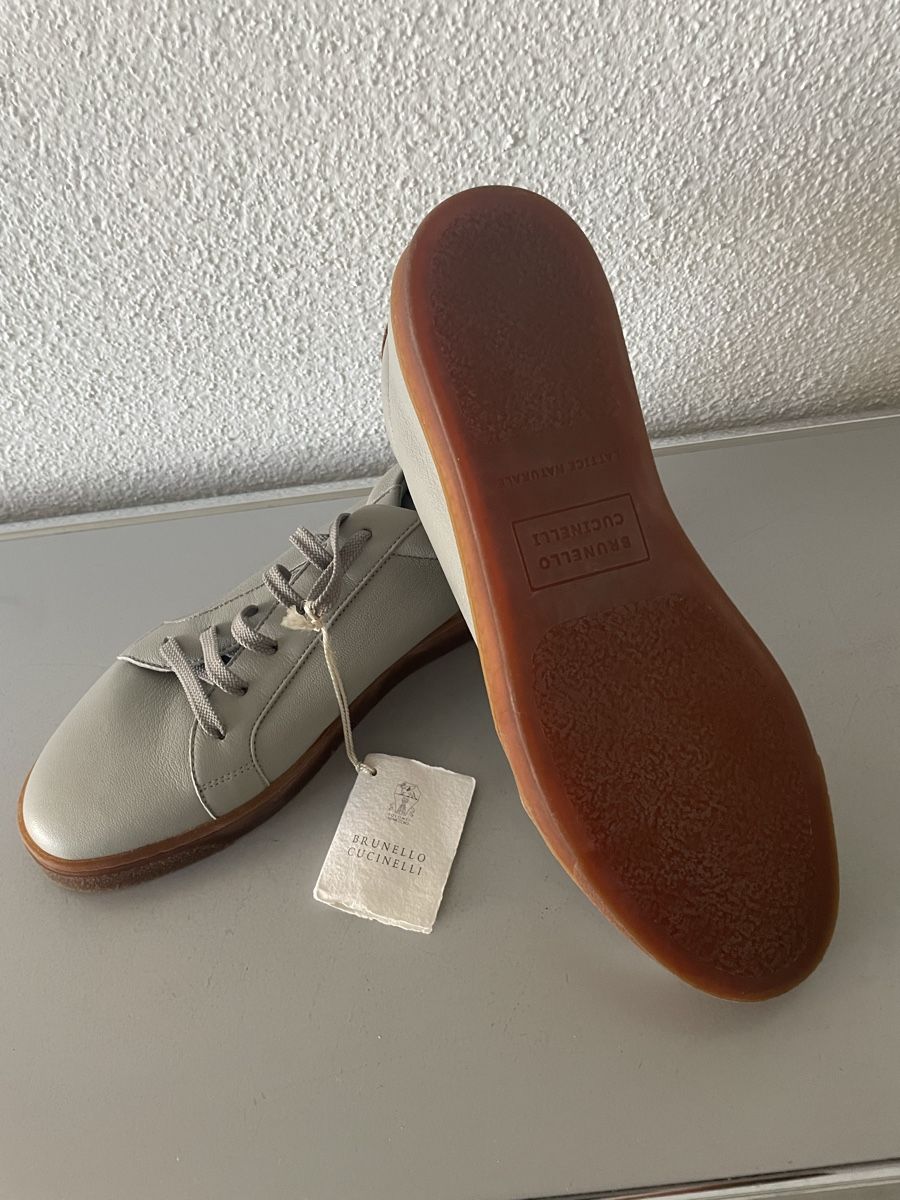 Santoni Chaussures hommes: Brunello Cucinelli Leder Sneaker grau-hellblau – Neuf avec emballage d'origine à Oberwil b. Zug par eli_q5dp 1