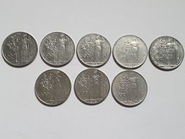 8 Stk. 100 italienische Lira 1956 - 1979