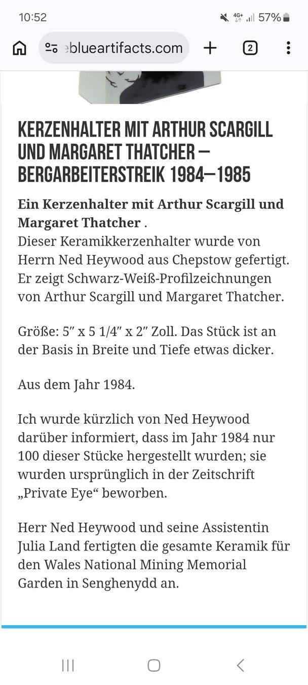 Portacandele: Miners Strike 1984 Kerzenhalter – Usato da Zürich venduto da Romstyle 5