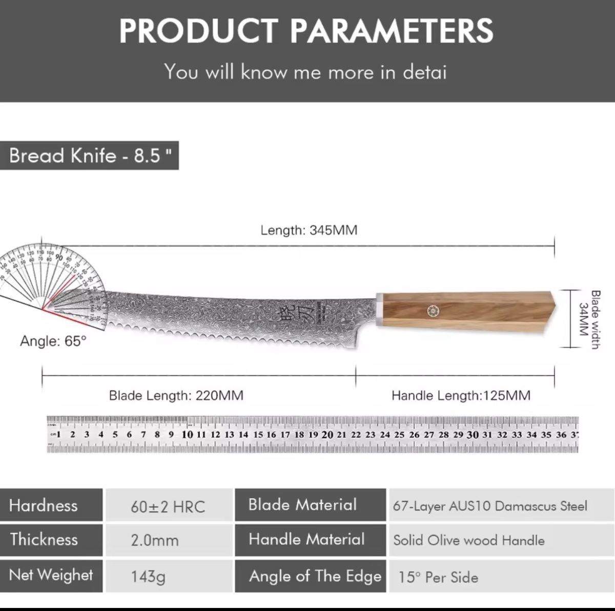 Coltelli da cucina: Damast Brotmesser – Nuovo e nell'imballaggio originale da Arbon venduto da clothes187 2