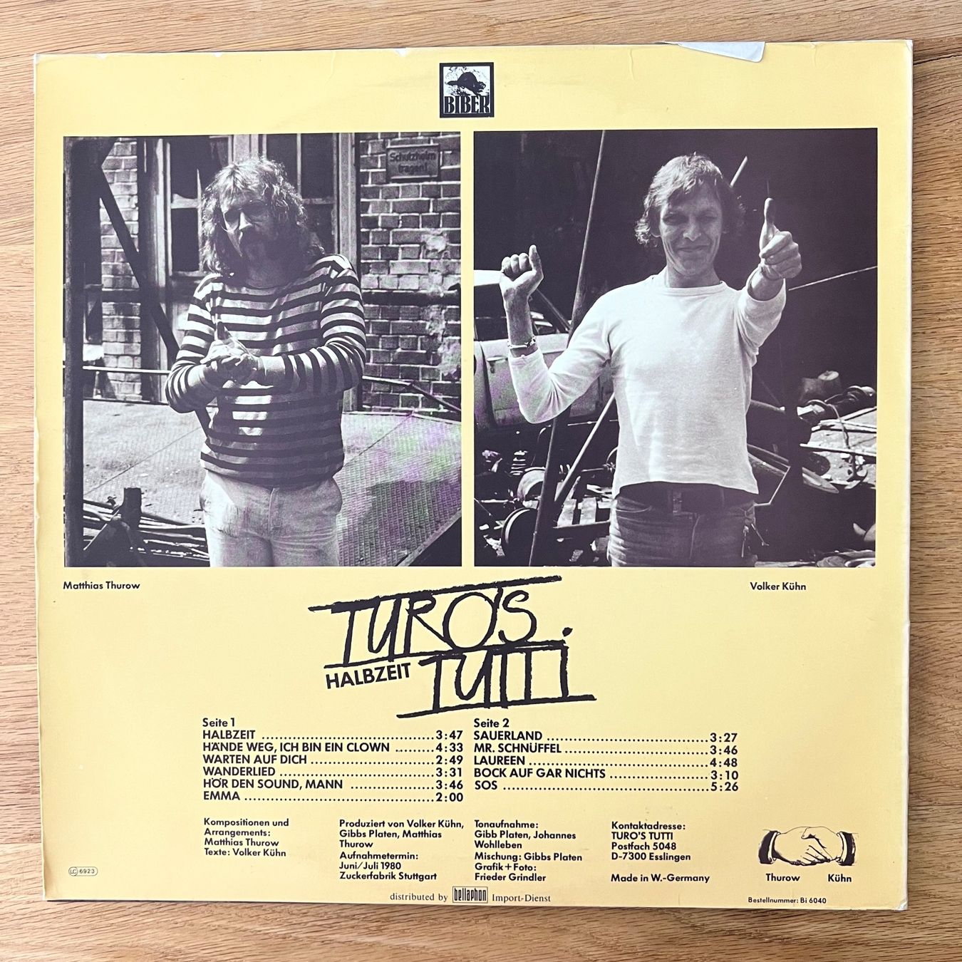 Dischi in vinile: Turo's Tutti - Halbzeit / 1. D-Press. 1980 – Usato da Gais venduto da soundcave57 1