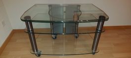TV-Glasmöbel auf Rollen