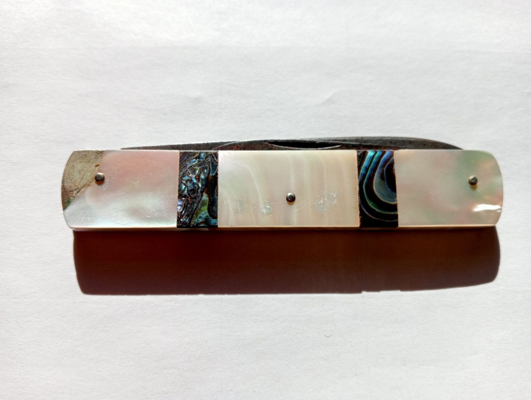 Coltelli tascabile: Vintage Sackmesser mit Perlmuttgriff Abalone-Einlagen Makel – Usato da Oberdorf BL venduto da Barocki888 7