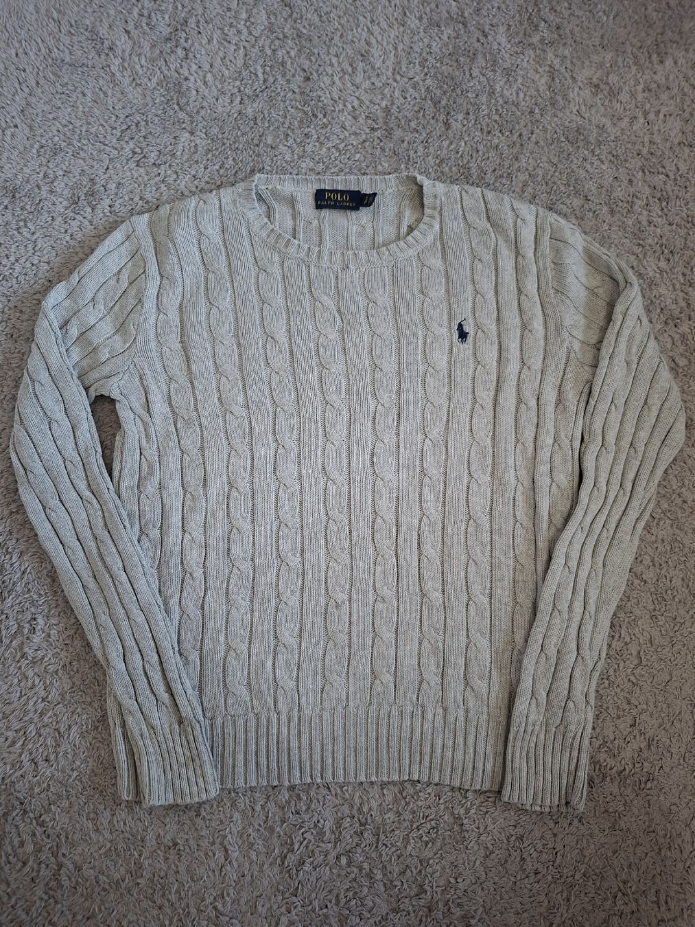 Ralph Lauren Pulls & Sweat-shirts: Pull torsadée Ralph Lauren gris coton taille S  – D'occasion à Renens VD par ser_j2fn 1