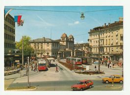 Postkarte 1980 Winterthur Bahnhofplatz, Vintage Autos
