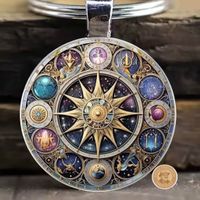 Sonne Mond Amulett – Schlüsselanhänger Tierkreis Astrologie