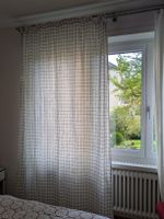 Vorhang weiss mit Karomuster 140x220 - 2 Stuck