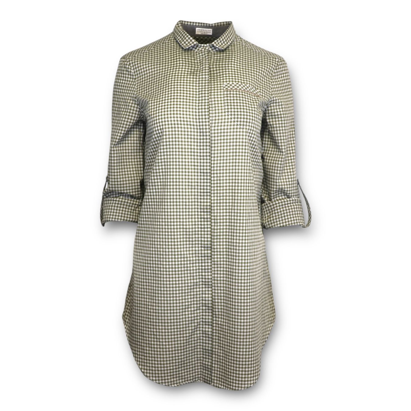 Brunello Cucinelli Blusen: Brunello Cucinelli Bluse grün kariert Gr. S – Gebraucht aus Binningen von Designerlabels 1