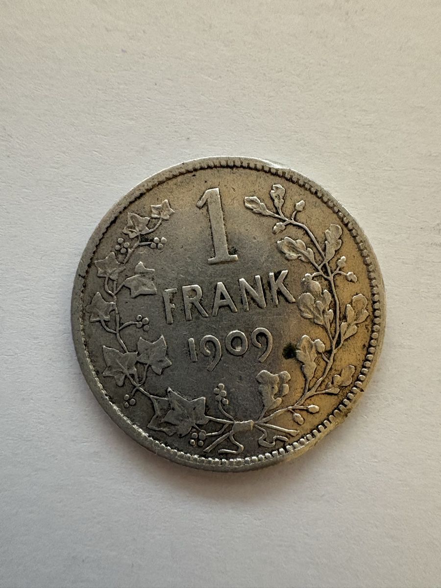 Alle Münzen: 1 Frank 1909 Belgen  – Gebraucht aus Murten von Tzaugg