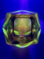 Vintage Murano Uran Glas Schale UV Italy Top Zustand!
